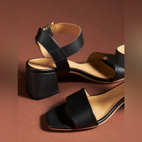 NISOLO Stella Go-To Block Heel Sandal size 5 in black leather New in Box! - Picture 4 of 14